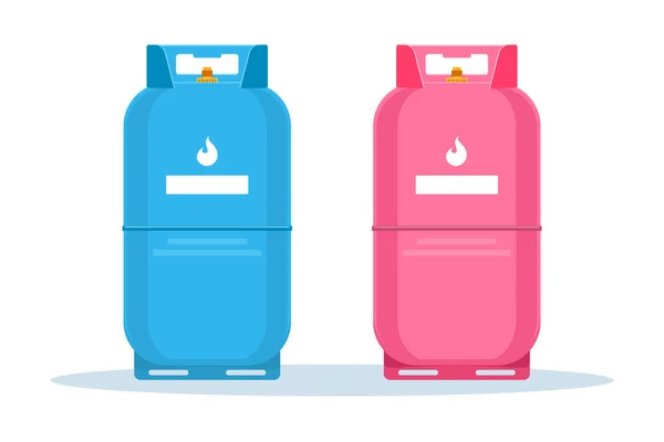 Bouteille Gaz Blue Pink Tank Illustration Vectorielle Isolée — Image vectorielle