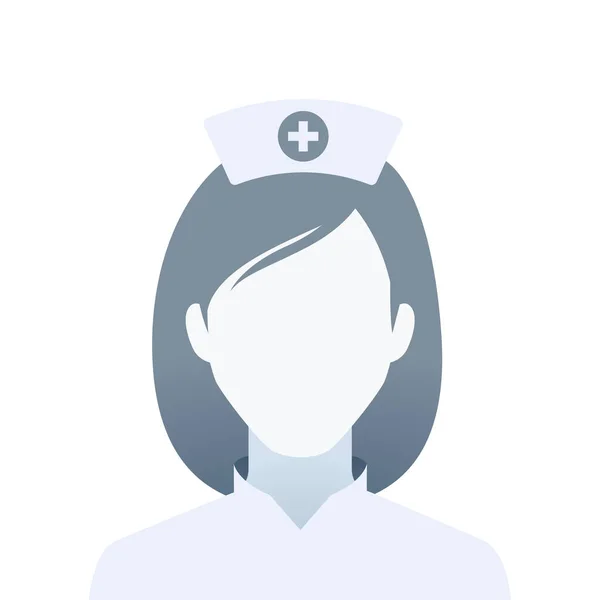 Ένα Απρόσωπο Πορτραίτο Νοσοκόμας Μεμονωμένη Απεικόνιση Διανύσματος — Διανυσματικό Αρχείο