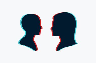 Düzensiz rengi olan çift. İzole Vektör İllüstrasyonu