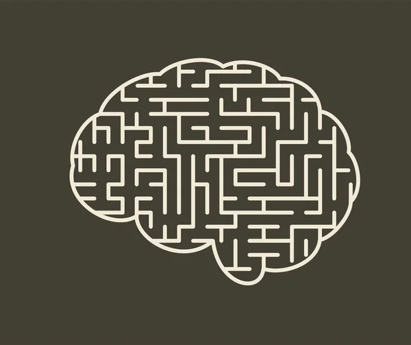 心灵迷宫The Mind Maze 孤立的病媒图解 — 图库矢量图片