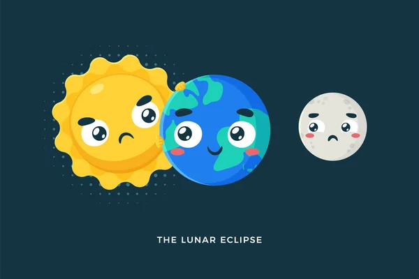 Éclipse Lunaire Illustration Vectorielle Isolée — Image vectorielle
