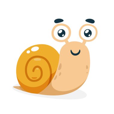 Gülümseyen bir salyangoz. İzole Vektör illüstrasyonu