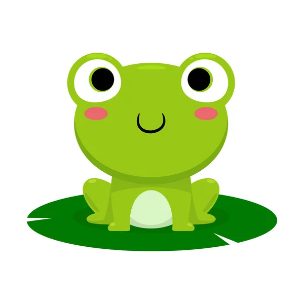Gülümseyen bir kurbağa. İzole Vektör İllüstrasyonu
