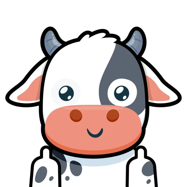 Una Vaca Con Dedo Medio Ilustración Vectorial Aislada — Vector de stock