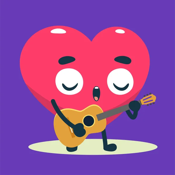 Amor Cantar Com Guitarra Ilustração Vectorial Isolada — Vetor de Stock