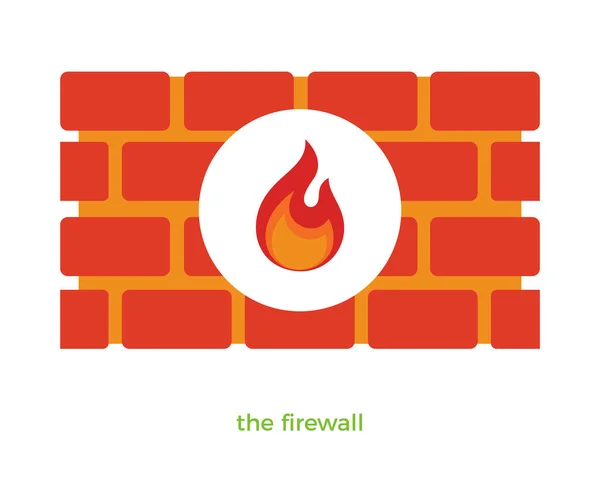 Red Firewall Ilustrasi Vektor Terisolasi - Stok Vektor