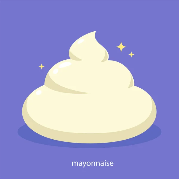 Die Weiße Mayonnaise Isolierte Vektorillustration — Stockvektor