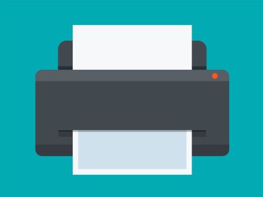 Siyah matbaacı. İzole Vektör İllüstrasyonu