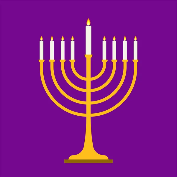 Menorah Candle Isolated Vector Illustration — Stock Vector