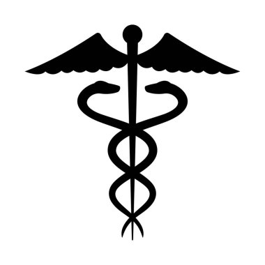 Caduceus 'un işareti. İzole Vektör İllüstrasyonu
