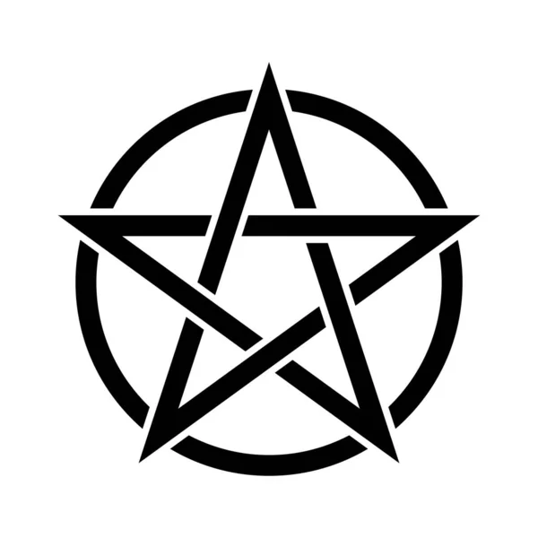 Kara Pentagram. İzole Vektör İllüstrasyonu