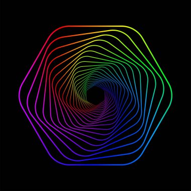 Soyut Geometri - Altıgen. İzole Vektör İllüstrasyonu