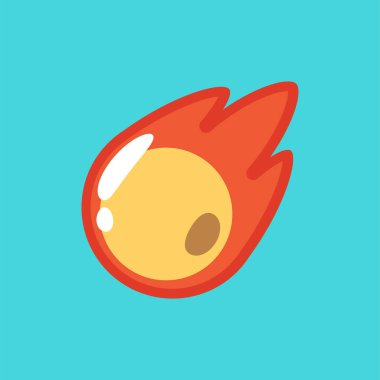 Şirin Meteor. İzole Vektör İllüstrasyonu