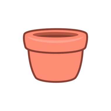 Çiçek saksısı. İzole Vektör illüstrasyonu
