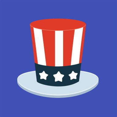 Amerikan uzun şapkası. İzole Vektör İllüstrasyonu