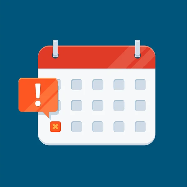 Calendar Symbol Notification Mark Isolated Vector Illustration — Stock Vector