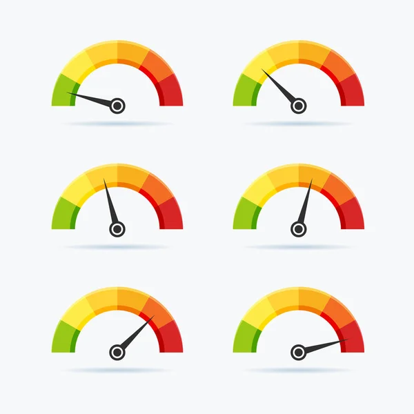 Tacho Set Isolierte Vektorillustration — Stockvektor