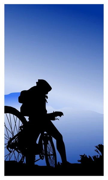 Ilustracje rowerzystów górskich — Wektor stockowy