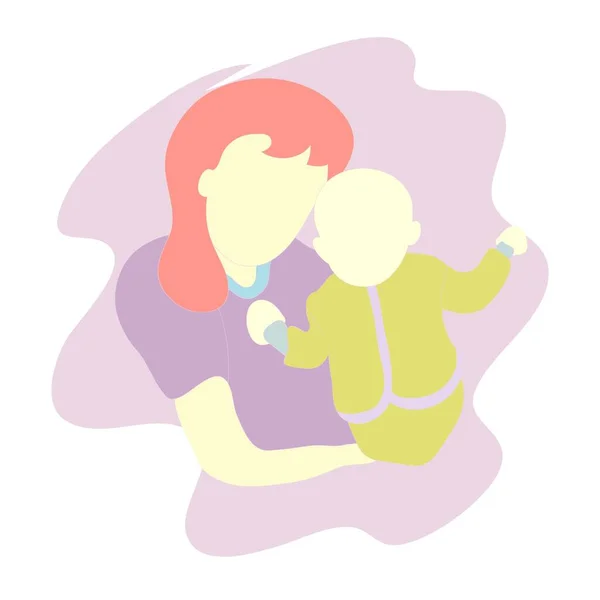 Illustration Graphique Vectorielle Mère Enfant — Image vectorielle