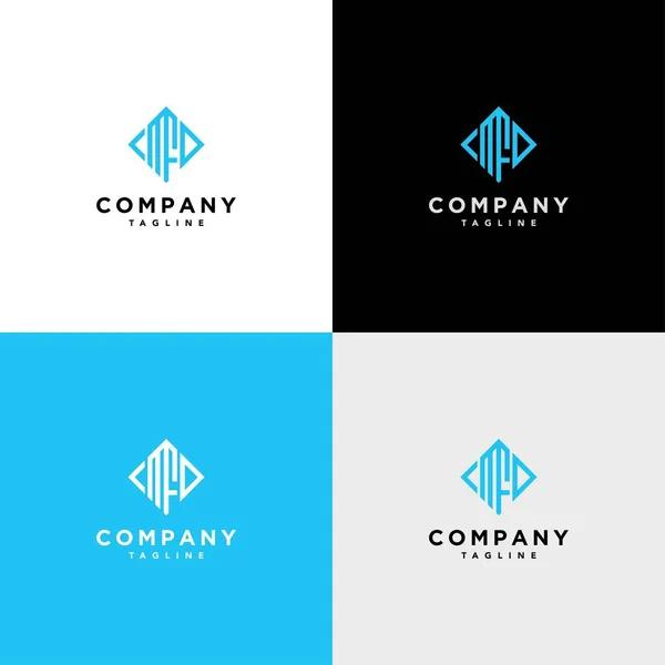 Fajne Nowoczesne Inicjały Logo Cmfd Design — Wektor stockowy