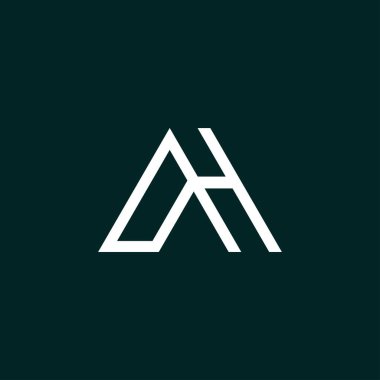 Modern ve benzersiz AH harfi baş harfleri.