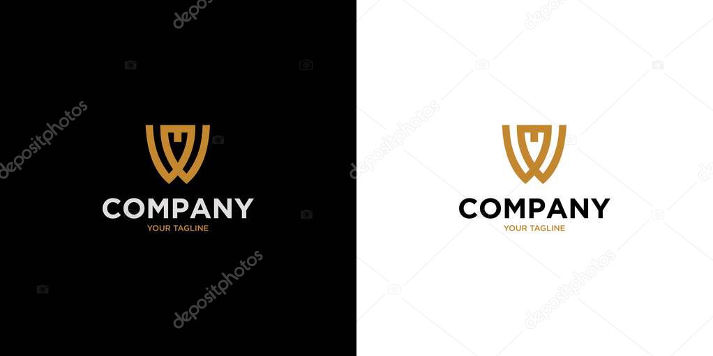 Modern and elegant, the WM letter initials logo
