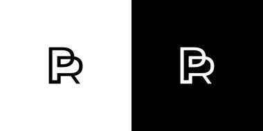 Modern ve zarif PR logosu baş harfleri