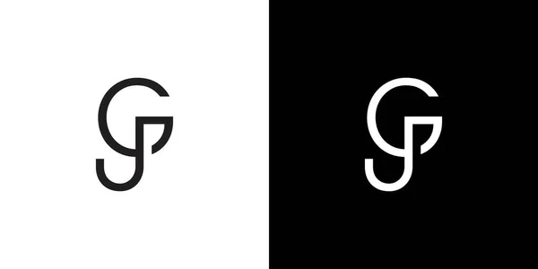 现代典雅的Gp标识首字母缩写 — 图库矢量图片