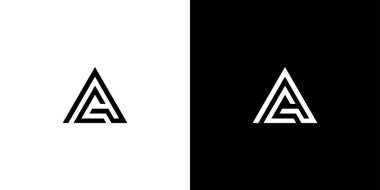 Modern ve profesyonel harf GA baş harfleri logosu 