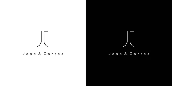 现代豪华信件Jc首字母标识设计 — 图库矢量图片
