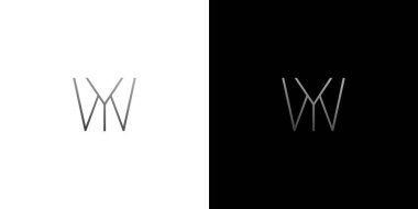 Eşsiz ve lüks WY baş harfleri logosu 