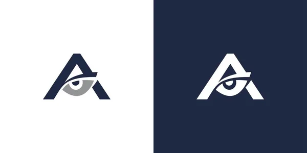 Eye Logo Design Met Initialen Van Letter Modern Verfijnd — Stockvector