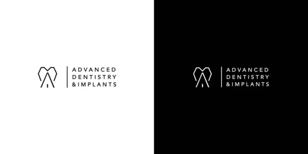 Design Logotipo Implante Dentário Dentário Moderno Exclusivo — Vetor de Stock