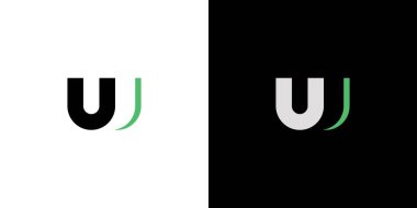 Modern ve profesyonel harf UW baş harfleri logo tasarımı