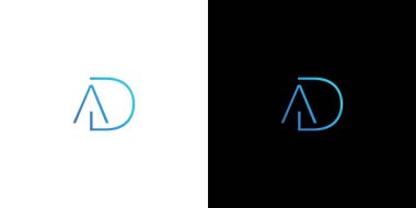 Modern ve profesyonel harf AD Baş harfleri logo tasarımı