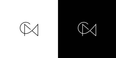 Basit ve modern harf CM baş harfleri logo tasarımı