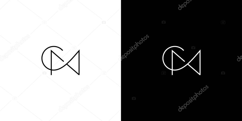 Simple and modern letter CM initials logo design
