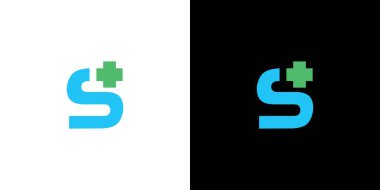S logosu tasarımı modern ve profesyonel sağlık işaretlerinin birleşiminin baş harfleri.