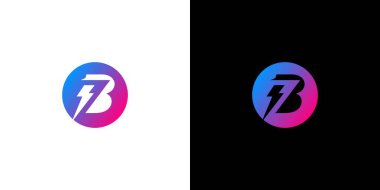 Modern ve çekici harf B elektrik voltaj logosu tasarımı