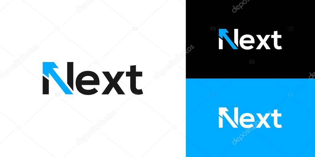 Modern and unique Next logo design