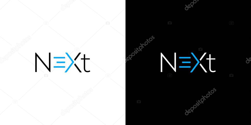 Simple and unique Next logo design