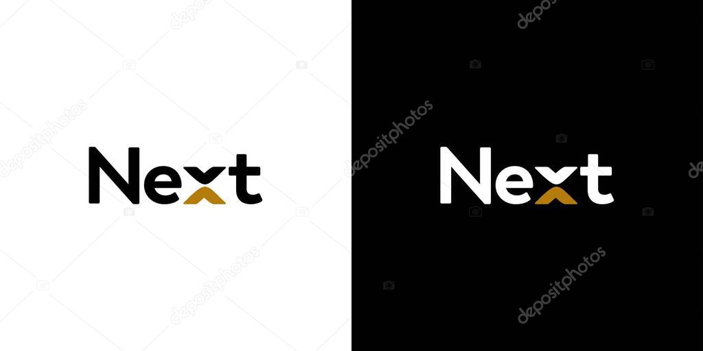 Unique and modern Next logo design