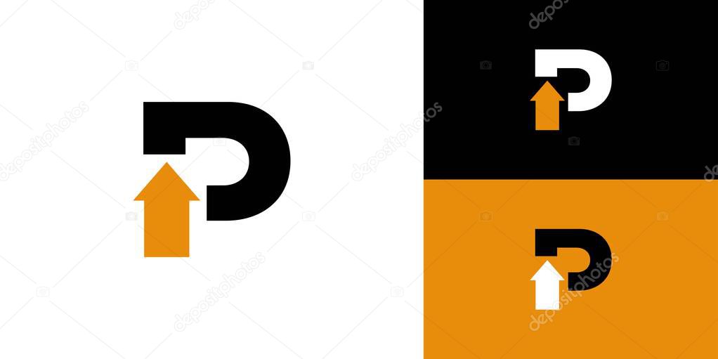 Unique and modern P arrow logo design