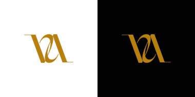 Zarif ve lüks VA ilk logo tasarımı