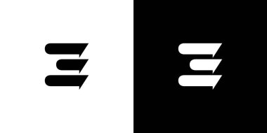 Eşsiz ve modern E ok logosu tasarımı