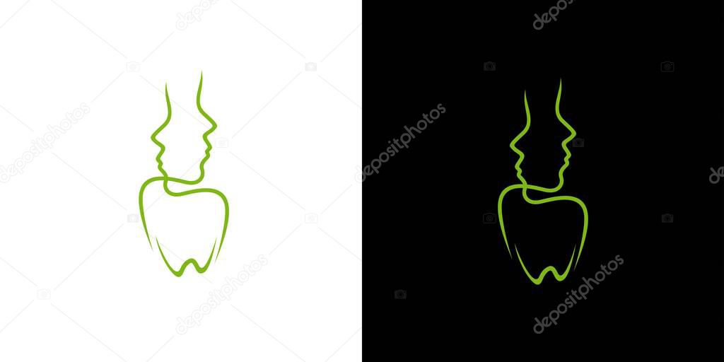 Modern and unique combination logo design of women and teeth