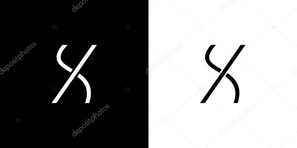 Simple and unique letter SX initials logo design