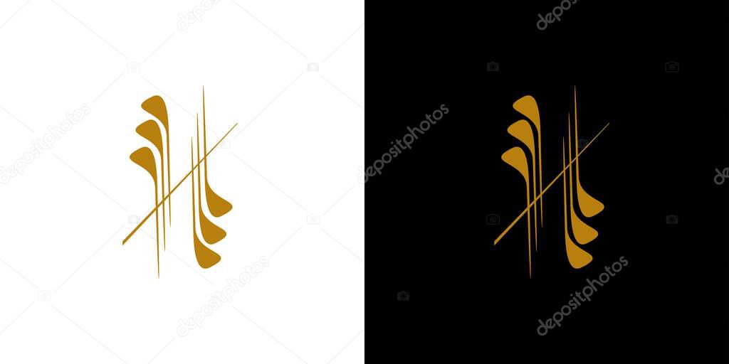 Unique and luxury H Golf logo design