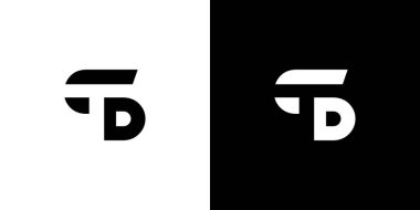 Eşsiz ve güçlü harf TD baş harfleri logo tasarımı