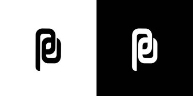 Eşsiz ve modern harf PO baş harfleri logo tasarımı